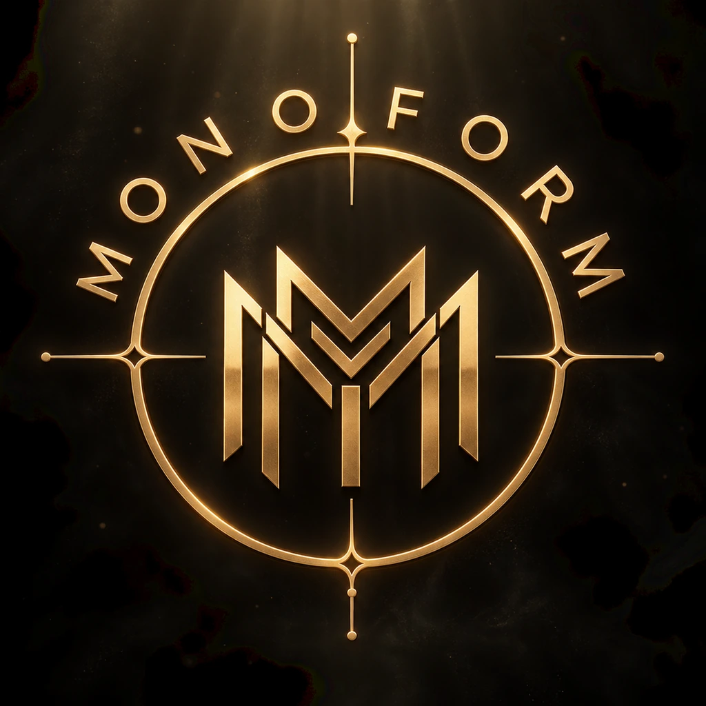Monoform's gold compass emblem